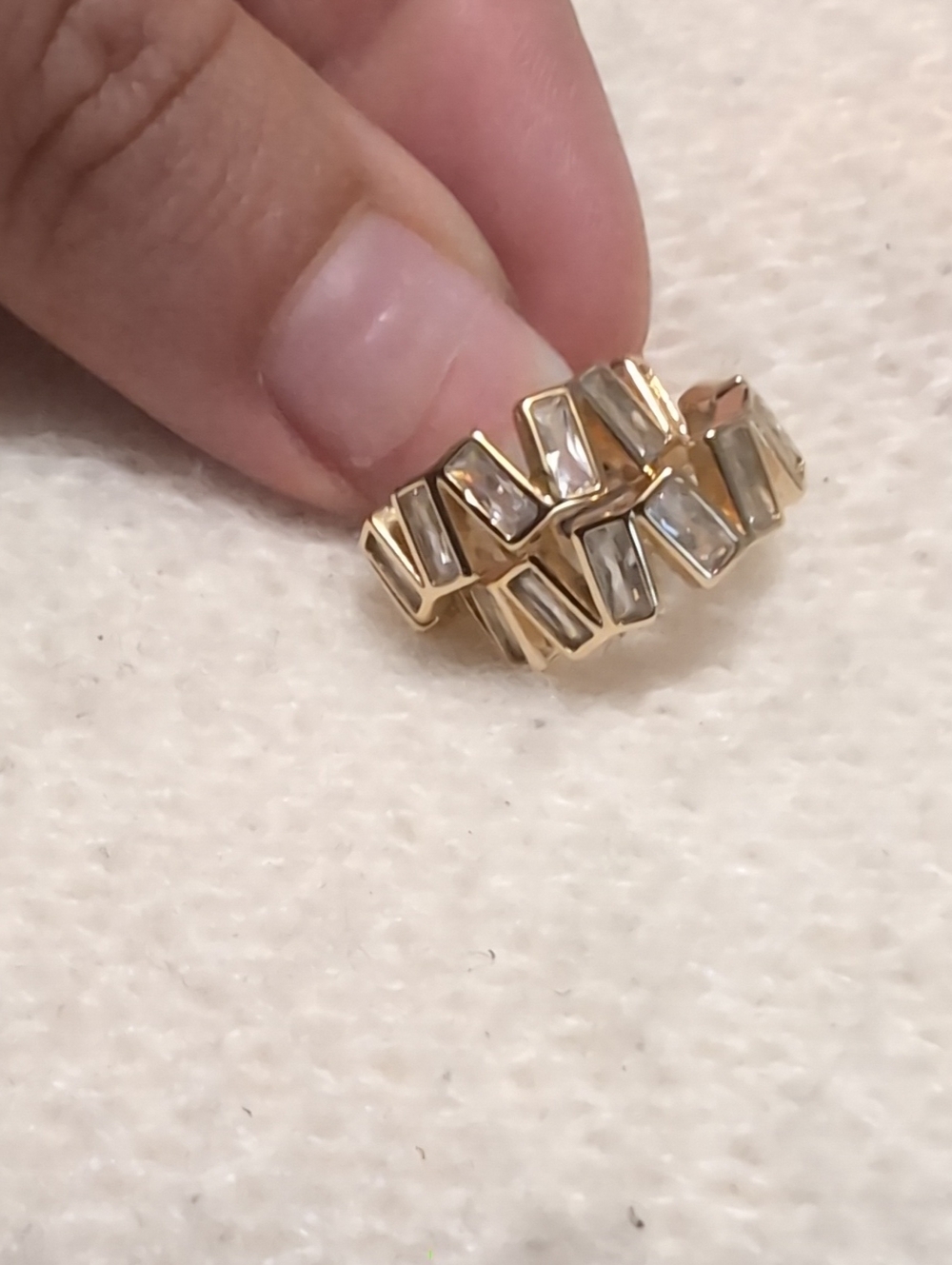 Gold-Tone Crystal Baguette Earrings